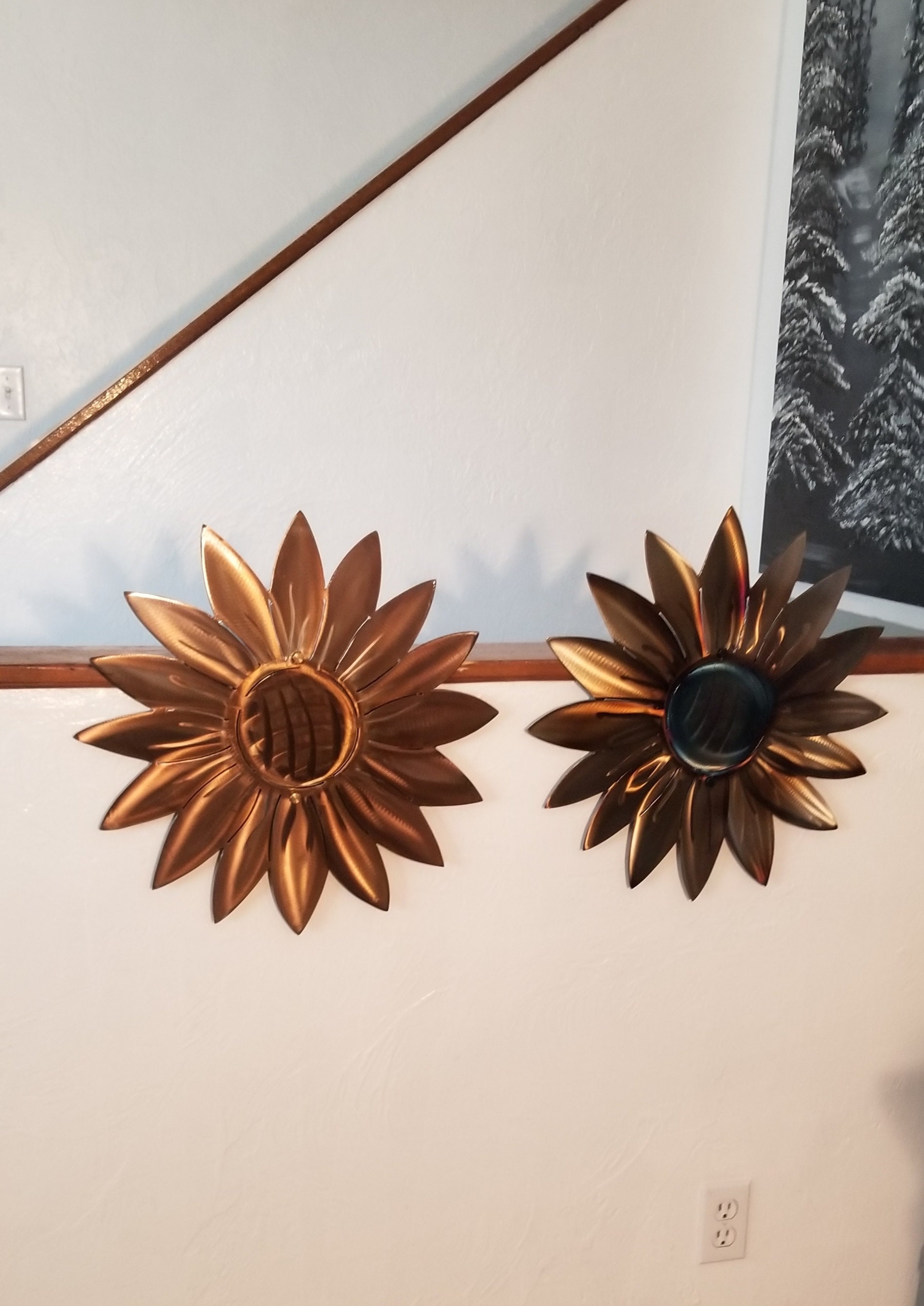 Metal Sunflower Outdoor Wall Art for Home Decor Garden Wall Etsy