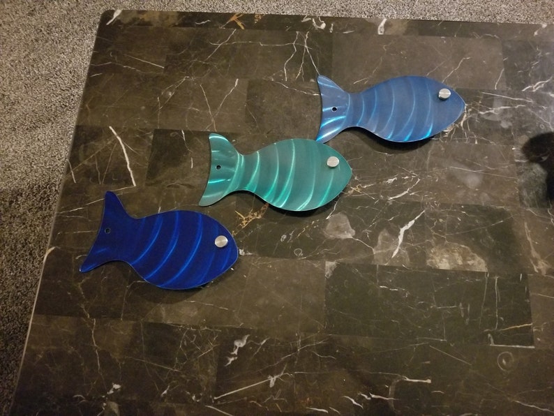 Metal Fish Wall Decor Set of 3 Home Decorations Outdoor Patio Etsy