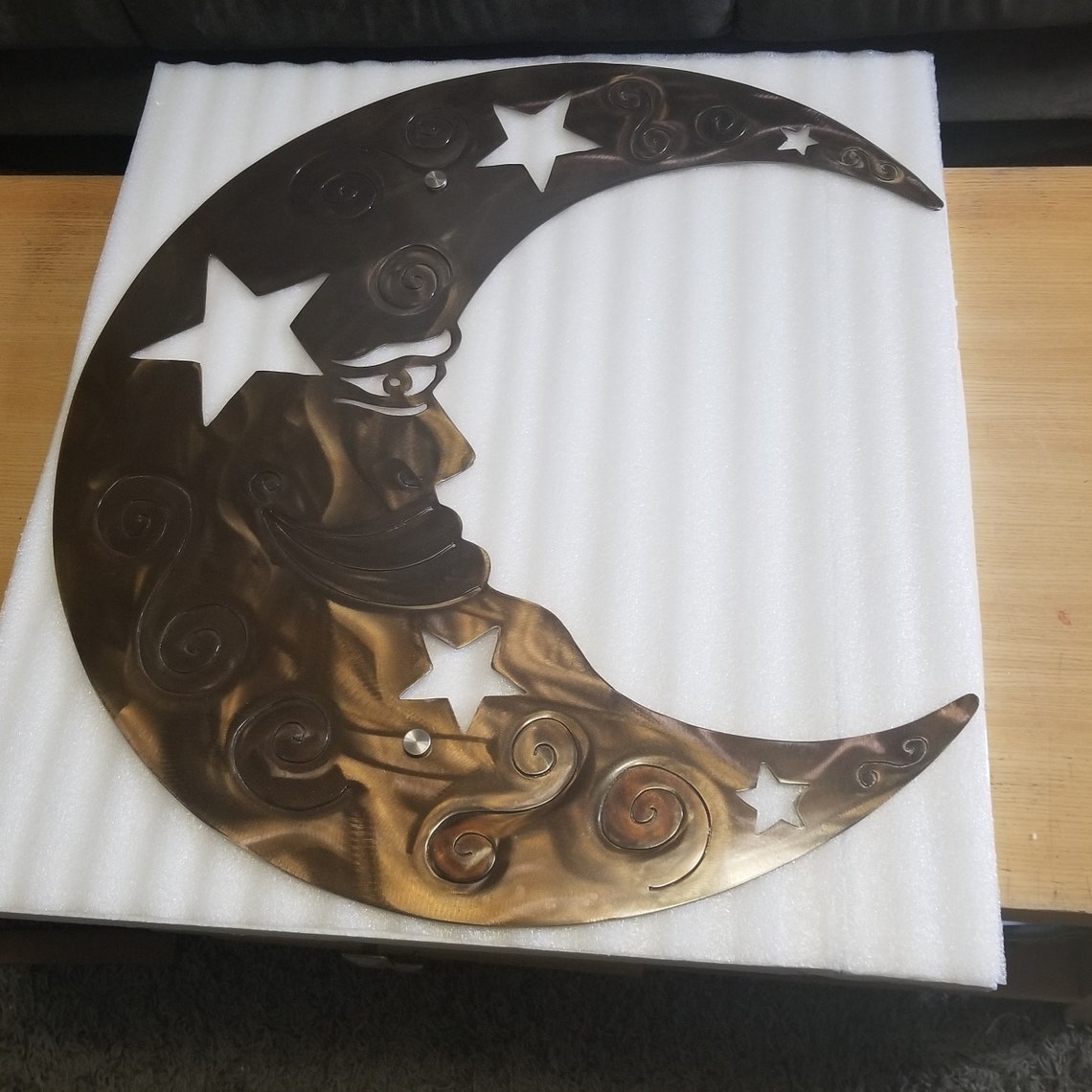 Rustic Metal Wall Art Moon / Metal Wall Decor ETSY Large Moon Etsy