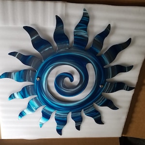 Metal Sun Wall art hemelse patio decor lake house decor strand binnenmuur kunst zon grote kleurrijke buiten decor woonkamer kunst usa gemaakt