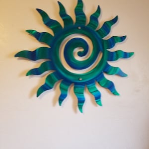 metal sun wall decor large beach decor 34&quot; modern large wall sun kitchen decor, garden art wall sculpture, large handmade fine art work, USA