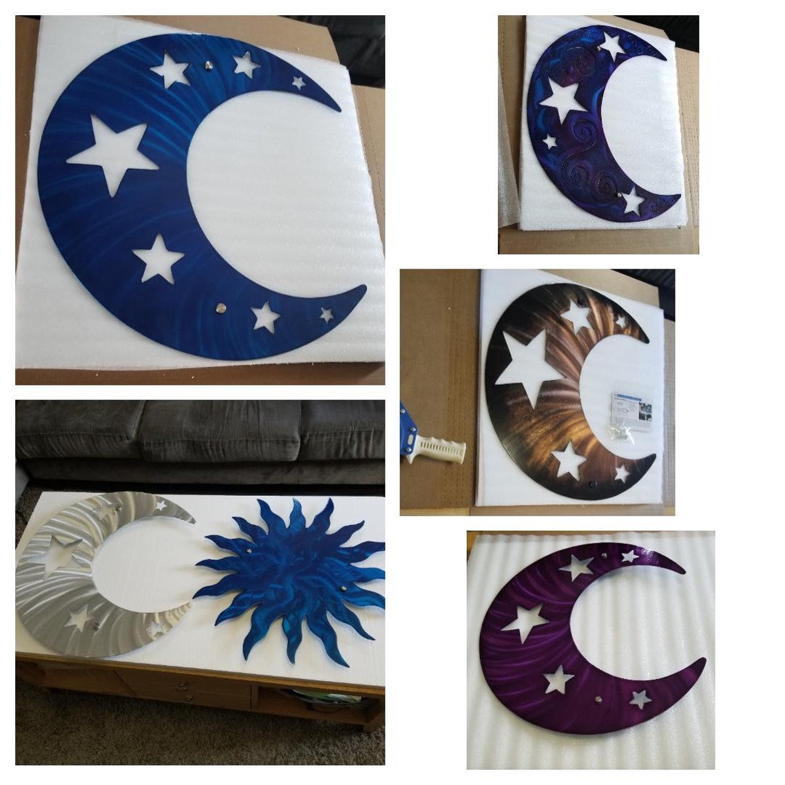 Crescent Moon Wall Decor Unique Home Decor Moon Accent Stars Etsy