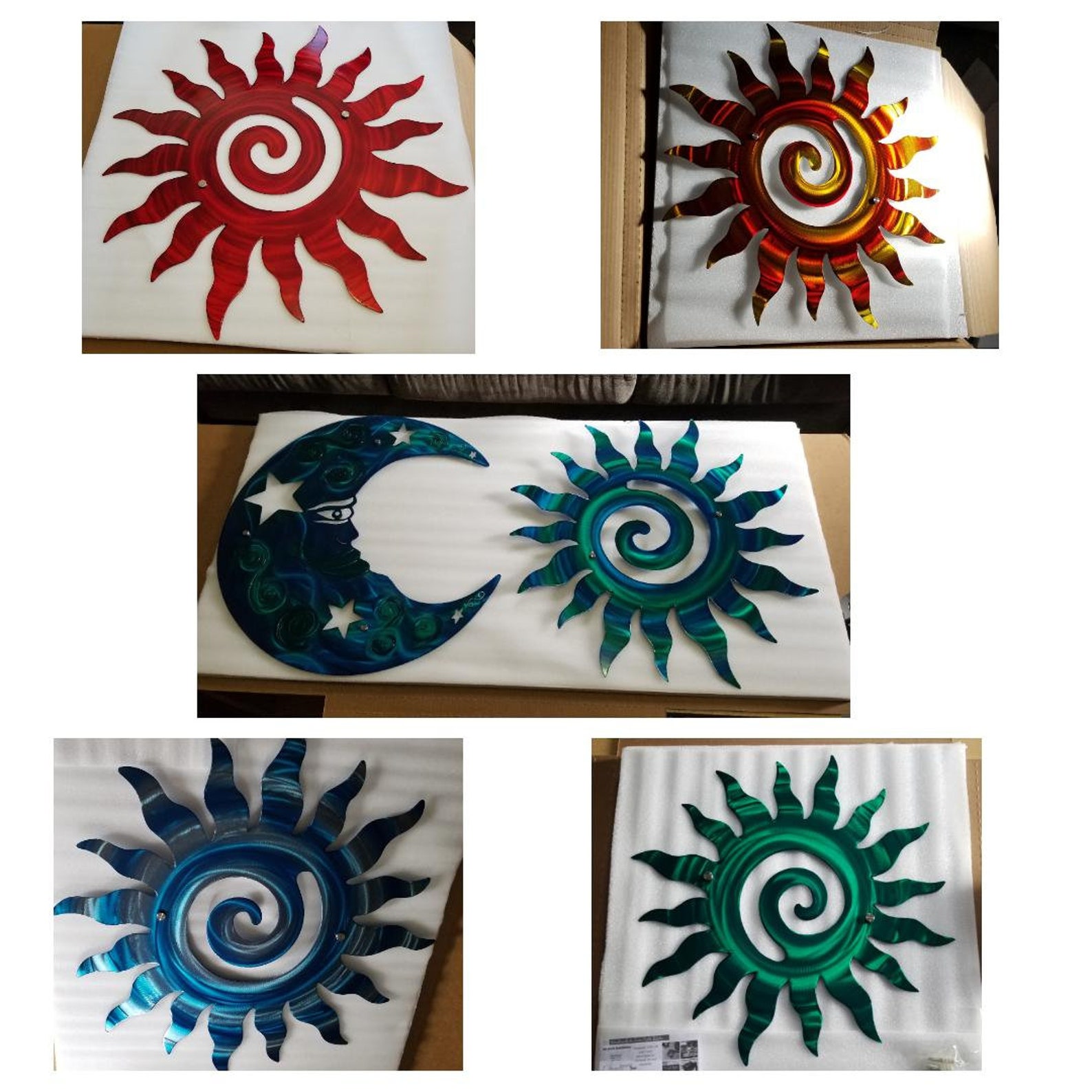 Metal Wall Art Patio Decor ETSY Handmade Sun With Moon Plasma Etsy