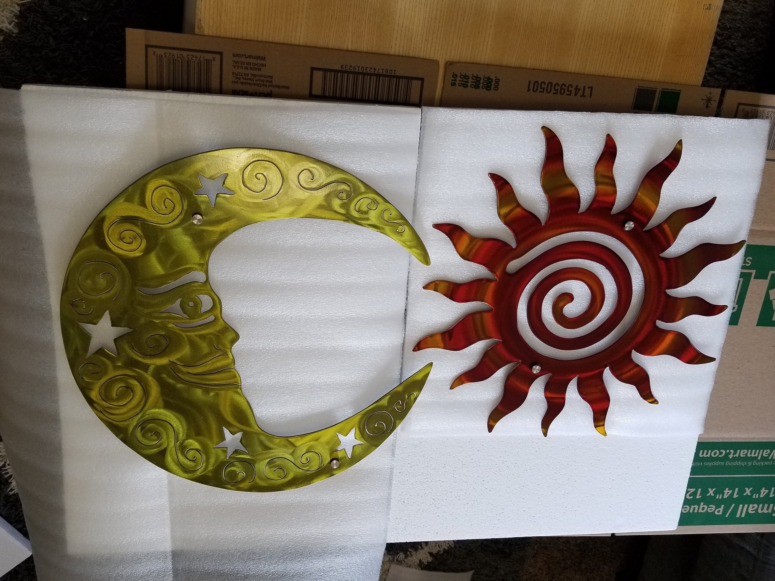 Metal sun and Moon patio decor ETSY handmade large Wall art | Etsy