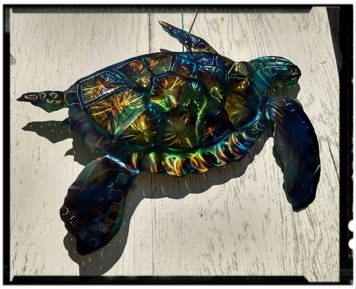 Metal turtle wall art decor ETSY handmade patio decor sea Etsy