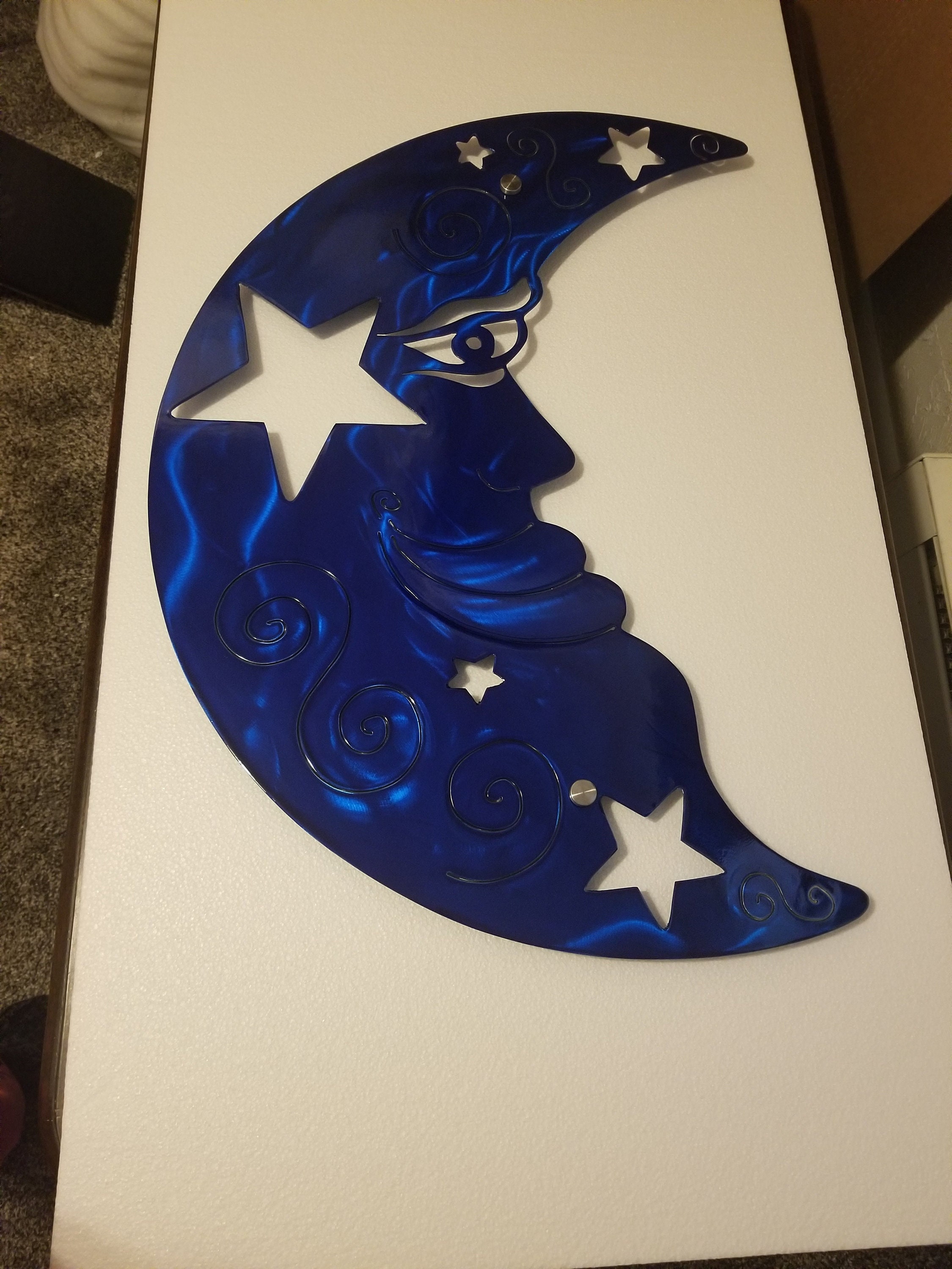 Moon Metal Wall Decor Unique Home Decor Moon Art Large Metal - Etsy