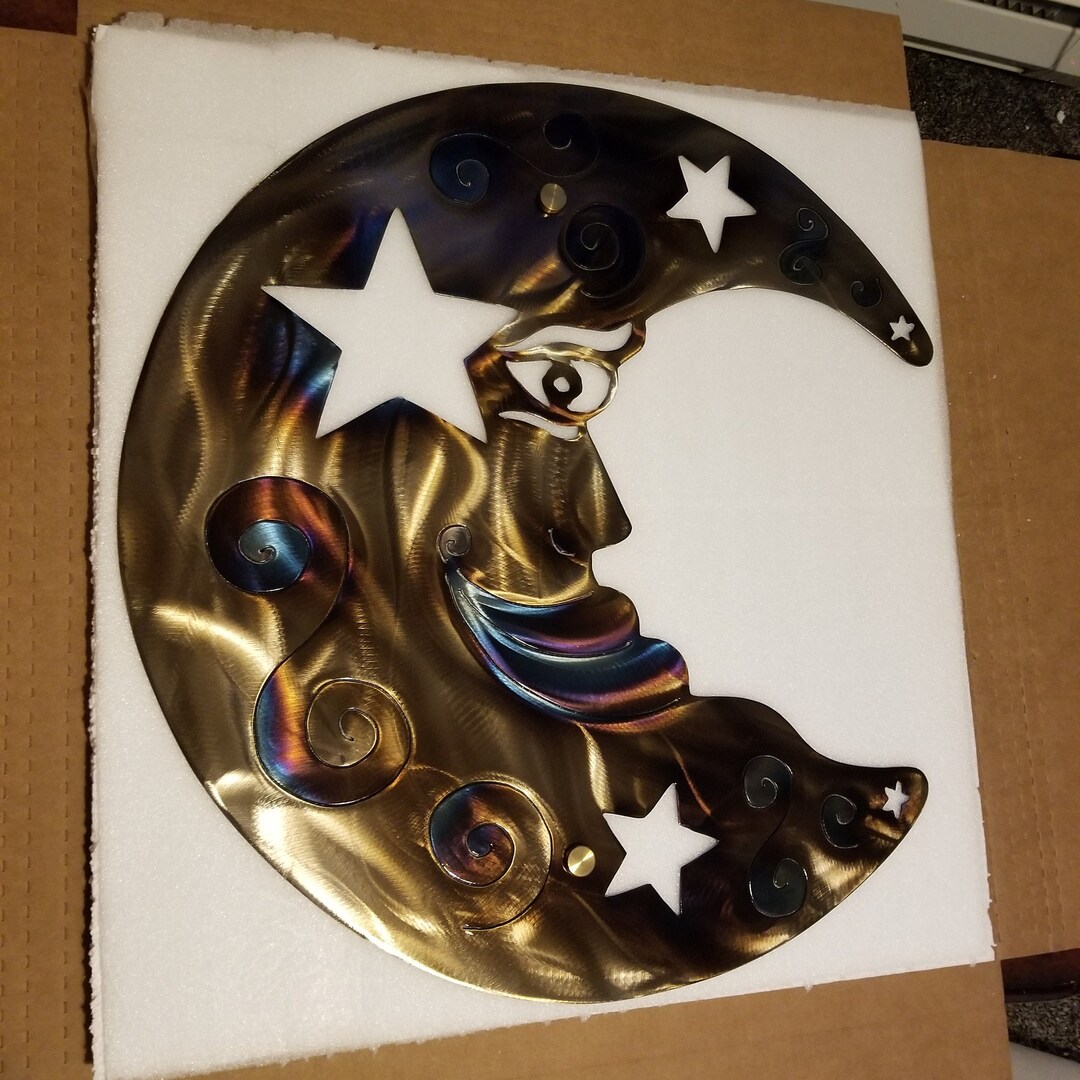 Patio Decor Moon Celestial Wall Art / Metal Moon / ETSY Wall Hanging ...