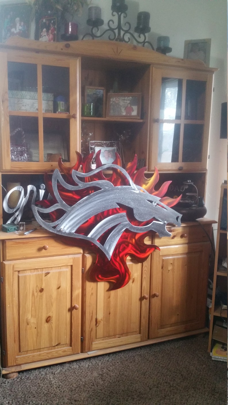 Patio decor metal wall art logo Tailgate Party Denver Etsy