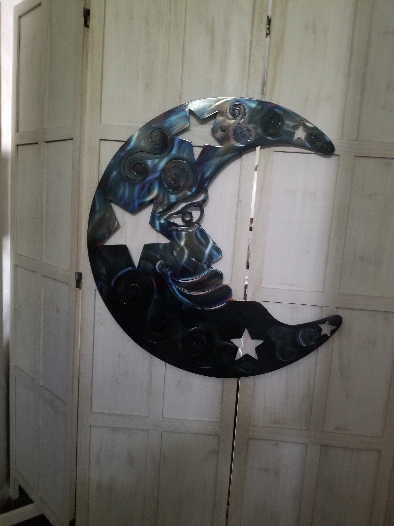 Metal Moon Wall Art Outdoor / Metal Wall Decor ETSY Large Moon Etsy