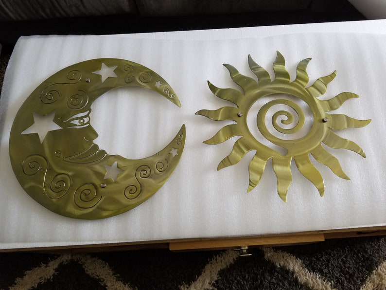 Metal Wall Art Moon / Home Decor Steel Moon & Stars Plasma Cut - Etsy