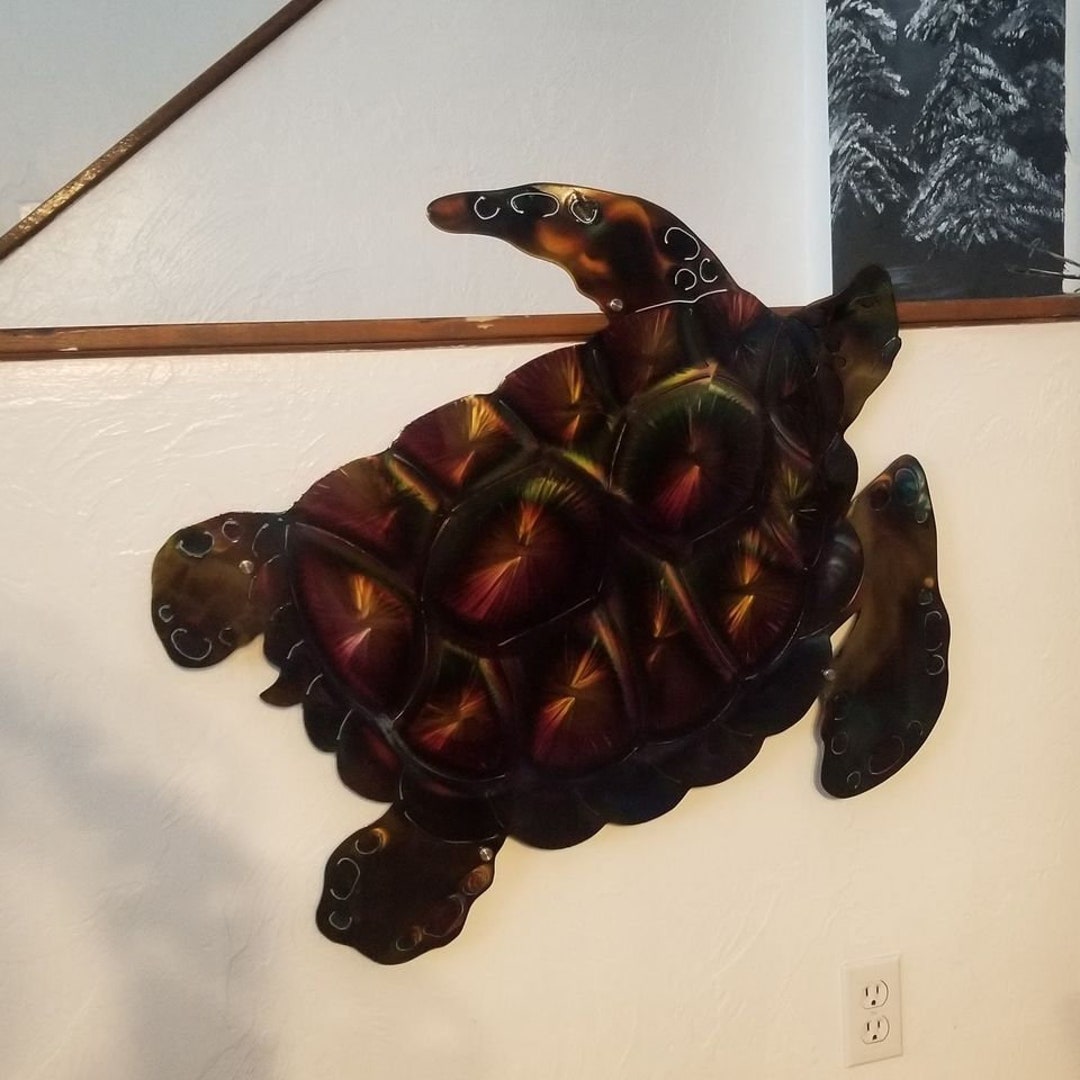 Metal Wall Art Sea Turtle Large Outdoor Wall Art Turtle Etsy
