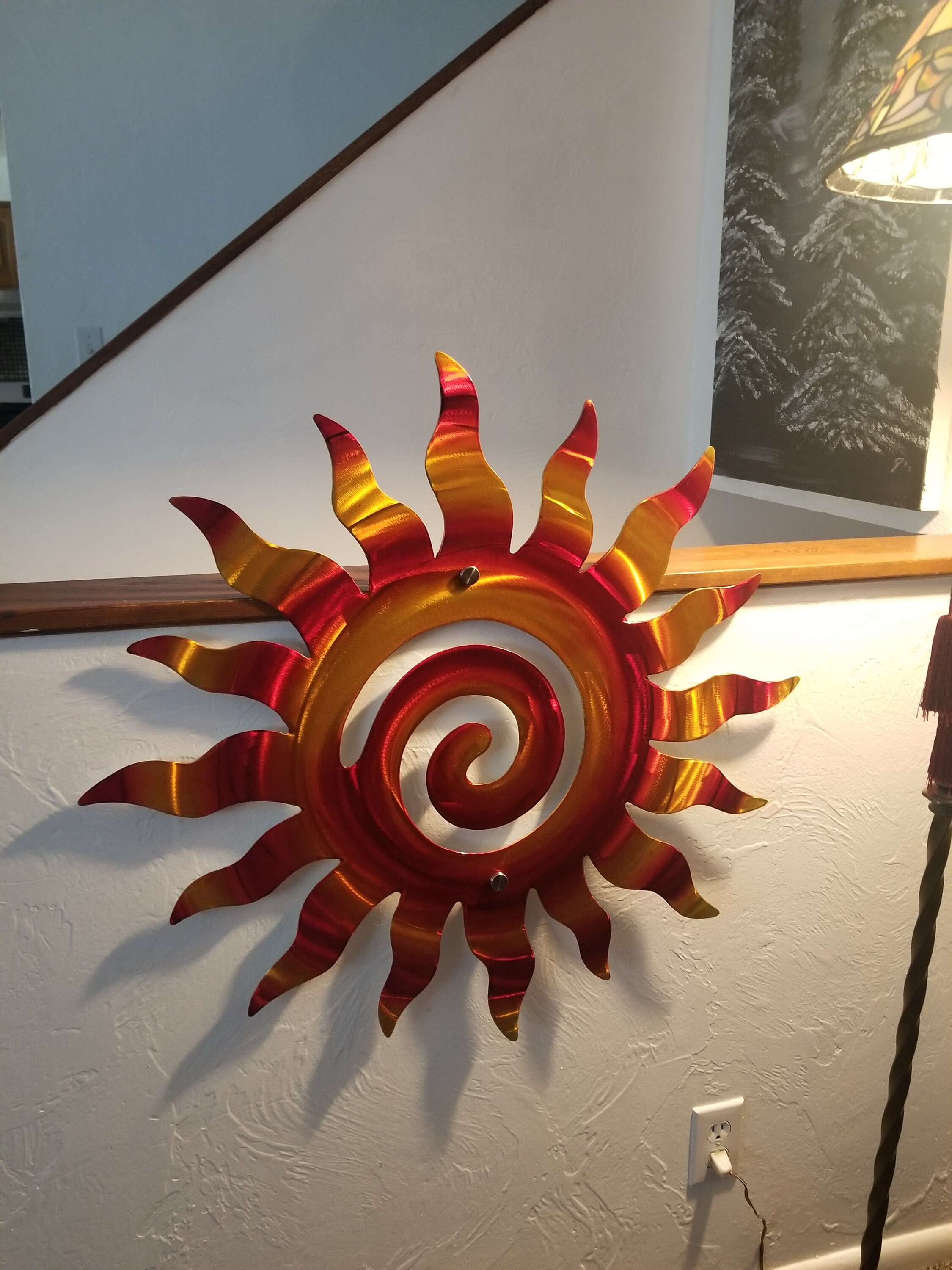 Metal Wall Art Sun, Abstract Sun Wall Sculpture, Indoor Outdoor
