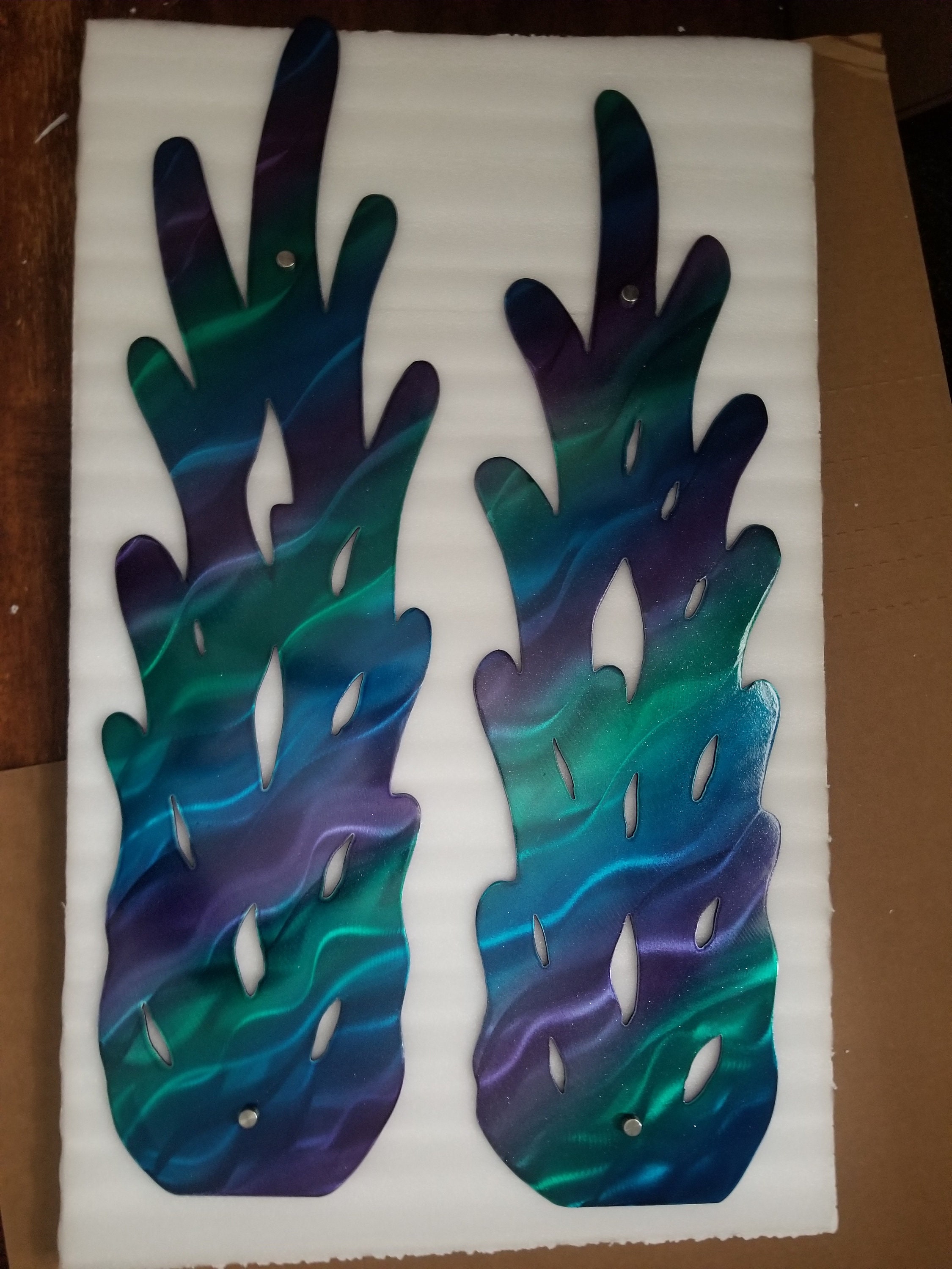 Metal Seaweed Wall Decor Set of 2 Modern Painting Large Beach Etsy