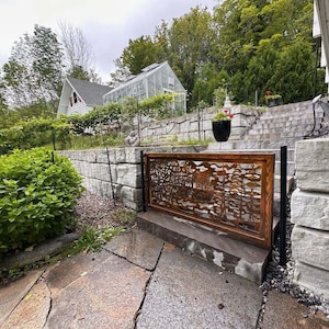 Metal Garden Gate | Pedestrian Walk Thru Entry Gate | steel Metal Art Accent gates | Custom Made privacy screens Outdoor & Indoor designs