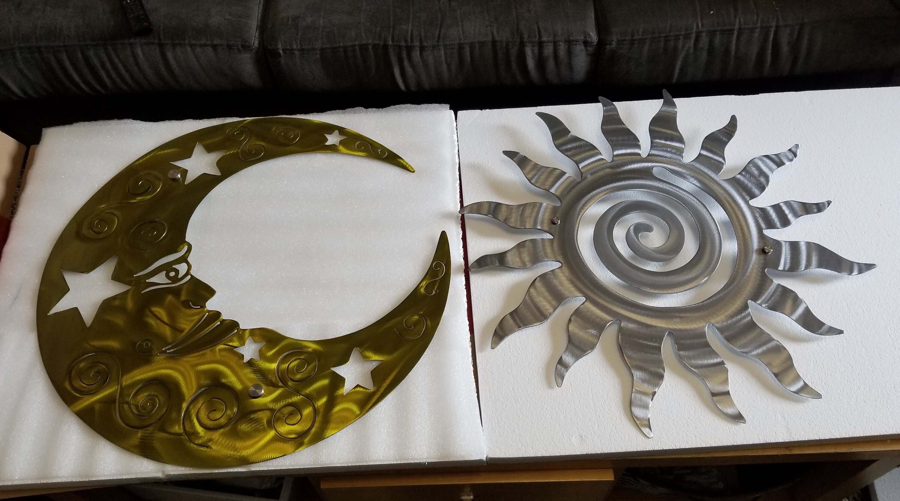 Metal Sun and Moon Patio Decor - ETSY Handmade Large Wall Art Sun With ...
