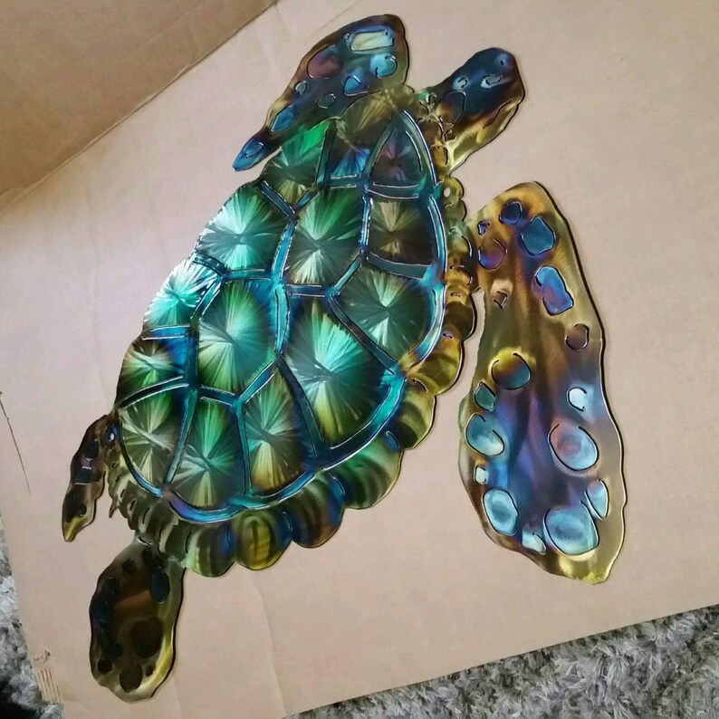 Jumbo metal Sea turtle large outdoor wall art Turtle Etsy