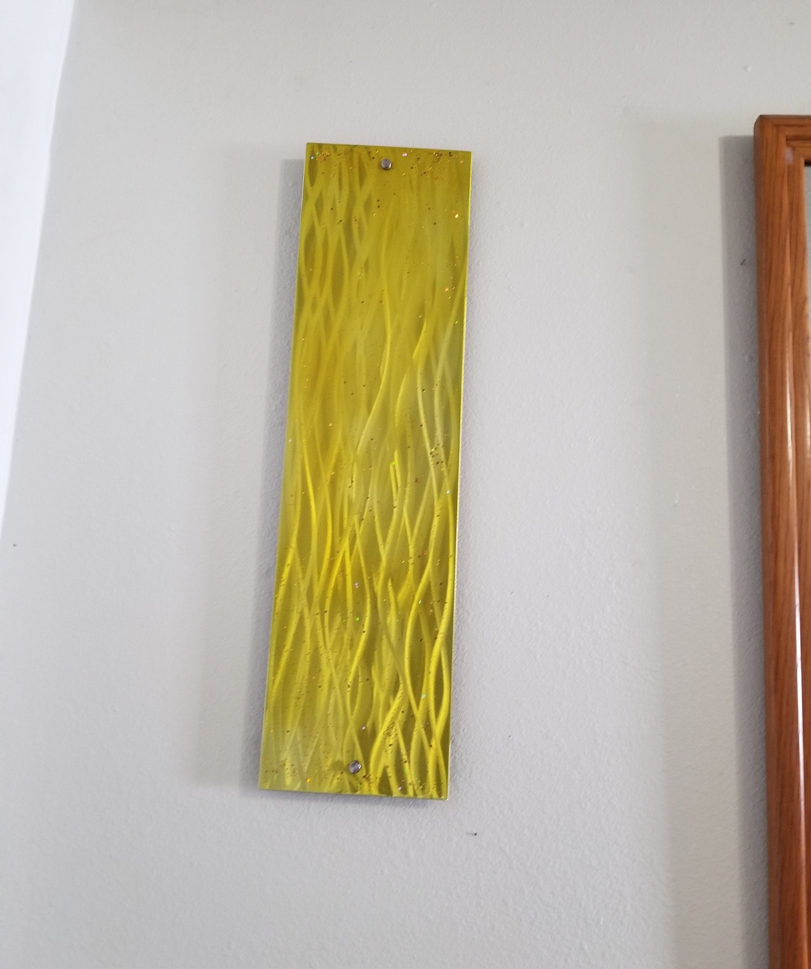 Metal Wall Art Modern Yellow Wall Art Home Decoration Etsy