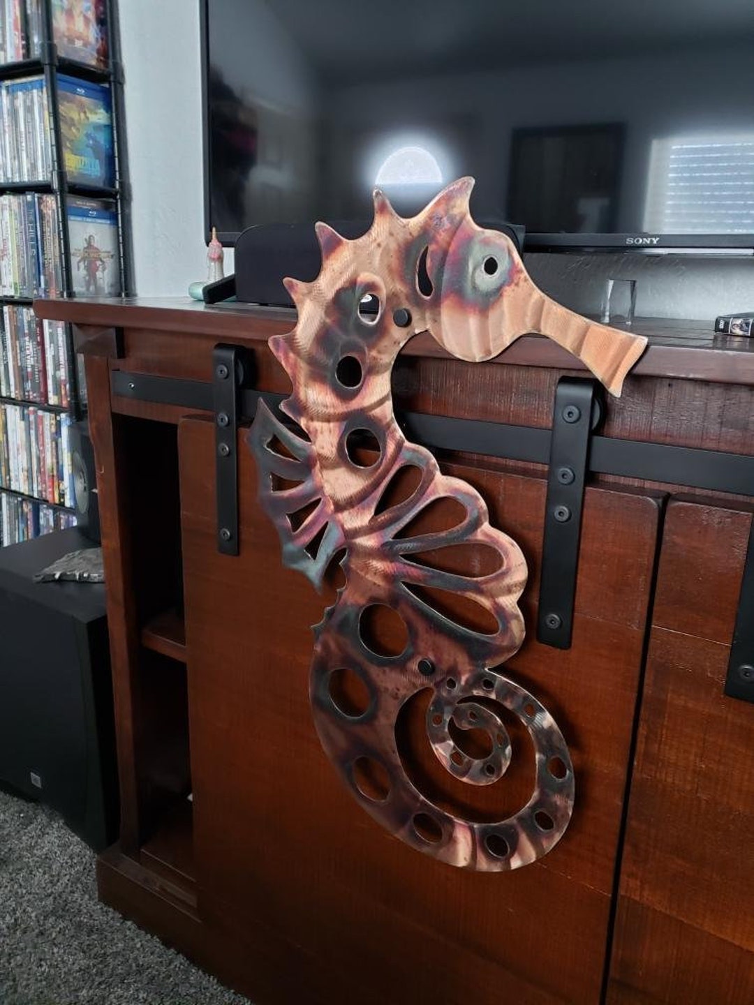 Seahorse Metal Wall Decor Island Beach Wall Art Decor, Large Wall Art