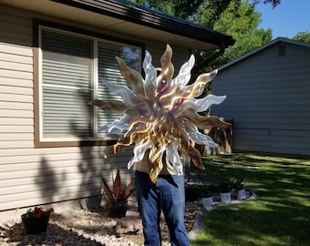 Large Patio home décor sun Metal wall art ETSY handmade wacky sun, country kitchen sun design decoration, garden art large sun, USA made sun