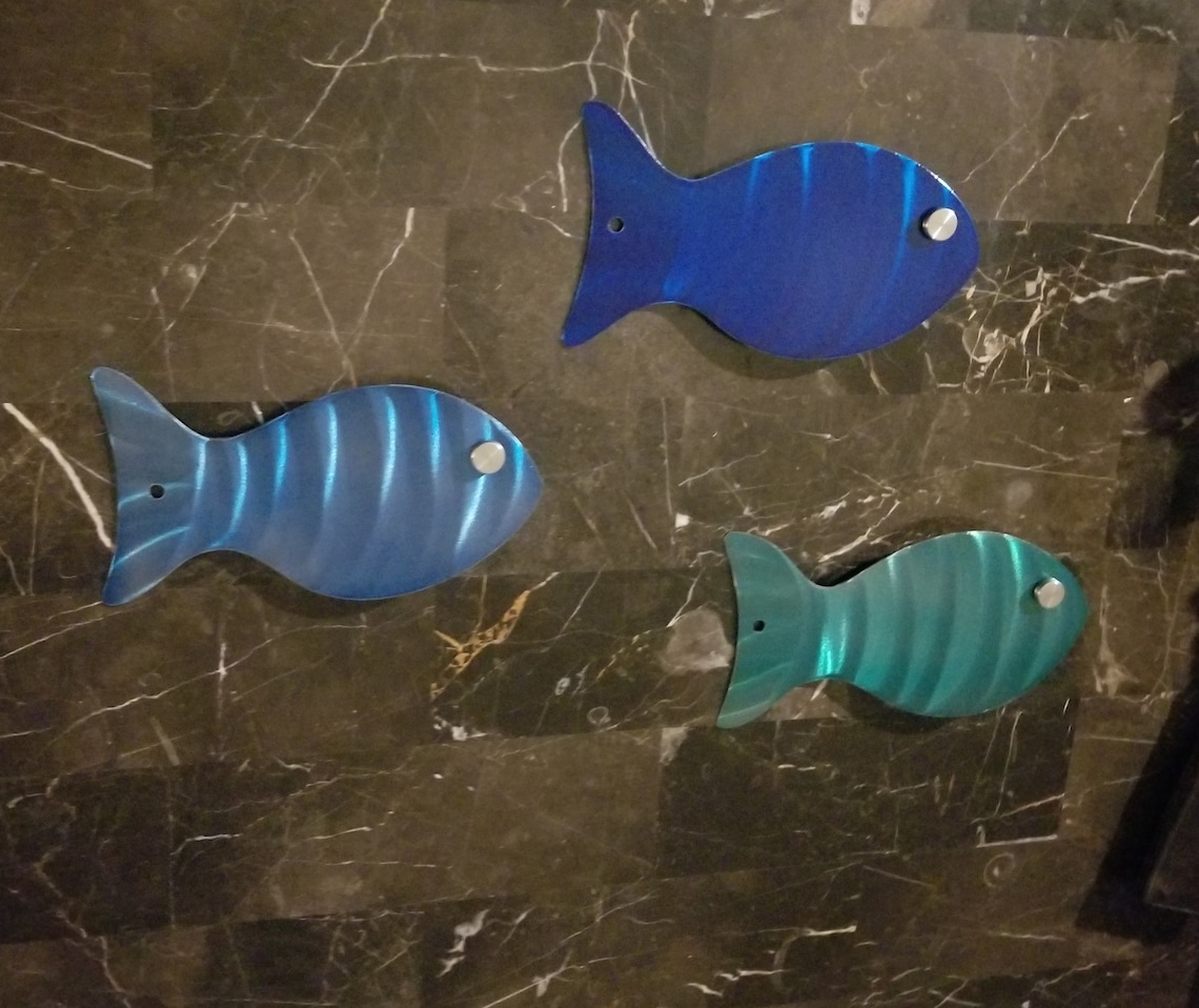 Metal Fish Wall Decor Set of 3 Home Decorations Outdoor Patio Etsy