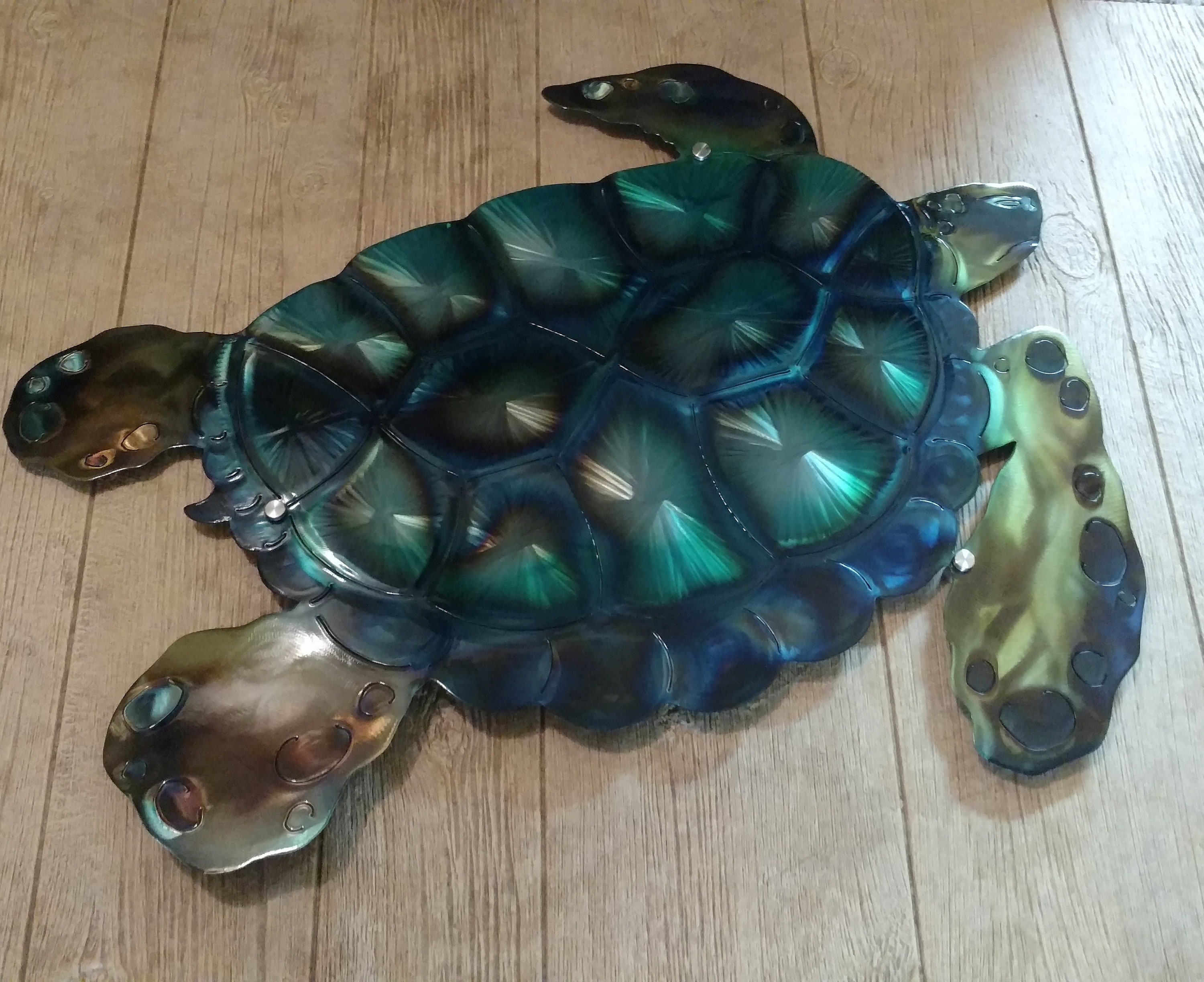 Metal wall art Sea turtle - large outdoor wall art Turtle - handmade metal art, wall sculpture custom metal art- nautical home decor