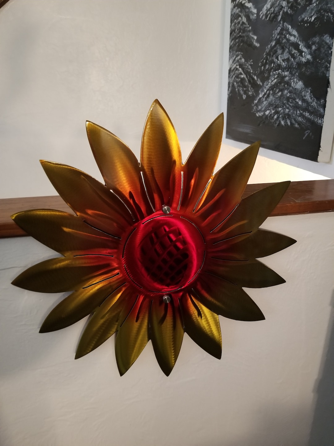Metal Sunflower Outdoor Wall Art for Home Decor, Garden Wall Hanging