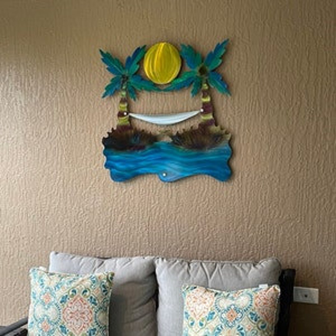 Beach Home Gifts Wall Decor Metal Wall Art Unique Home Decor Large ...