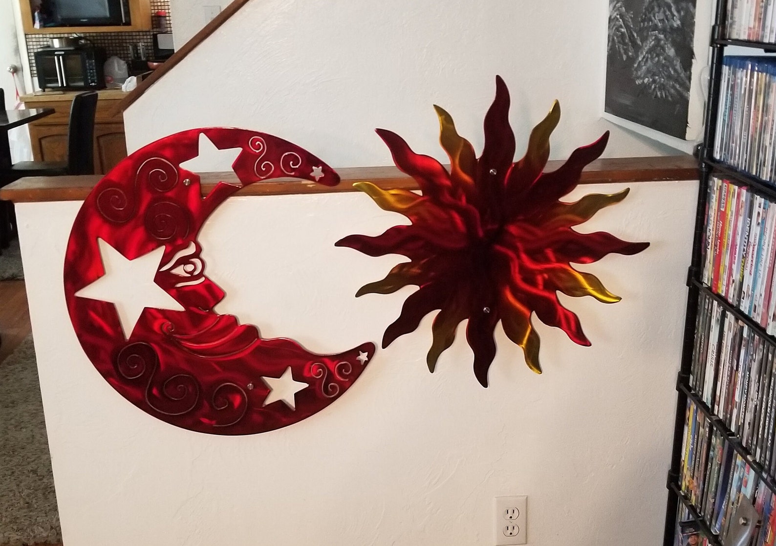 Metal Moon Wall Art Outdoor / Metal Wall Decor ETSY Large Moon Etsy