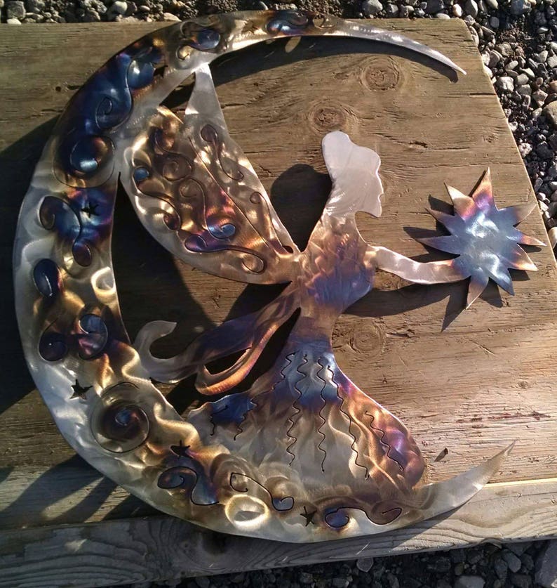 Metal Wall Art Fairies Outdoor Metal Art Unique Home Decor Etsy