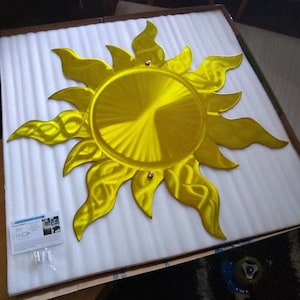 Arte de pared de metal, decoración de pared celestial con sol / arte de pared de sol enredado ETSY, arte de pared de jardín cortado con plasma de sol grande / arte abstracto extra grande con sol