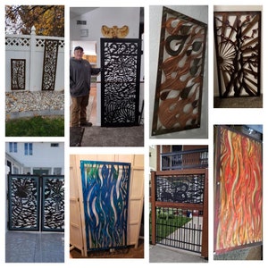 Metal Privacy Screen / Decorative Panel / Outdoor Garden Fence Art / Room Divider / Hanging screen / Patio Decor / Custom Privacy Screen
