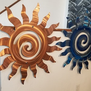 Metal sun patio decor large handmade wall decor hippie style sun, plasma cut sun design, metal art - Large home decor fence decorations sun
