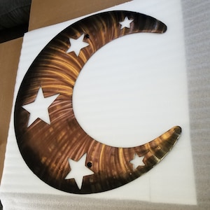 Decoración de la pared de la luna creciente decoración única del hogar decoración de la sala de estar de las estrellas del acento de la luna, patio colgante de la pared del dormitorio y decoración interior del jardín