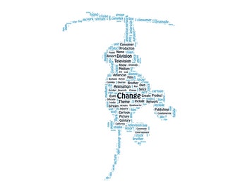 Playful Monkey Word Cloud Art, Nursery Decor (Digital Print)