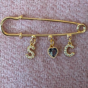 CASCADE  Blue Bridal safety pin, Elegant Something Old Something New Keepsake, Perfect Brides Gift