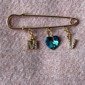 DAYDREAM  Something blue, Blue Bridal safety pin, Elegant Something New, Old, borrowed Keepsake, Perfect Brides Gift