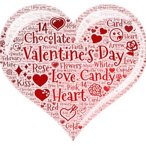Customised Valentines word cloud | Heart | Word Cloud