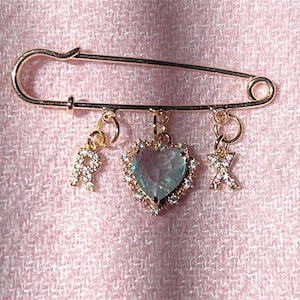 J’adore Blue Bridal safety pin, Elegant Something Old Something New Keepsake, Perfect Brides Gift