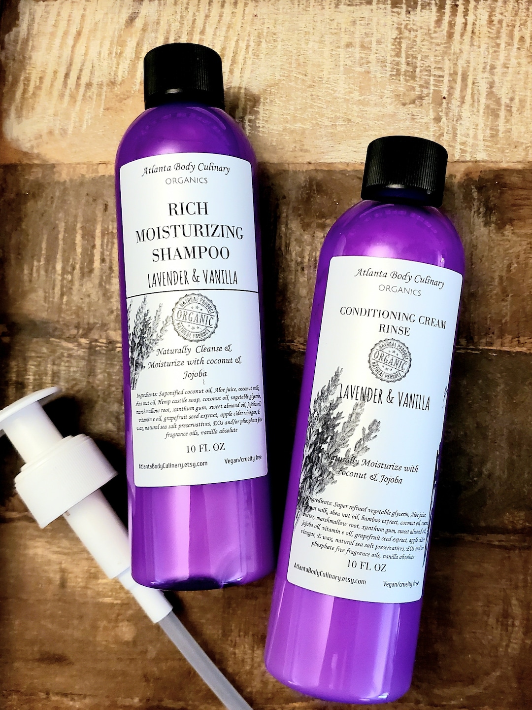 Lavender and Vanilla Set Organic Shampoo Organic Conditioner picture