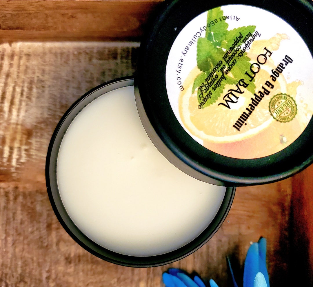Organic Foot Balm Orange & Peppermint Foot Cream Vegan Foot Cream Vegan