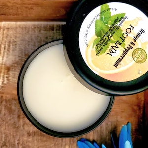 Organic Foot Balm Orange & peppermint foot cream vegan foot cream vegan foot balm foot deodorizer