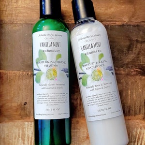 Vanilla Mint set organic shampoo organic hair conditioner vegan hair conditioner vegan shampoo