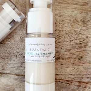 Essential 21 Hyaluronic acid serum organic anti aging serums skin  serums vegan facial serums Aloe serums organic squalane facial serum