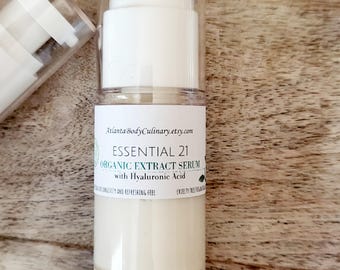 Essential 21 Hyaluronic acid serum organic anti aging serums skin  serums vegan facial serums Aloe serums organic squalane facial serum