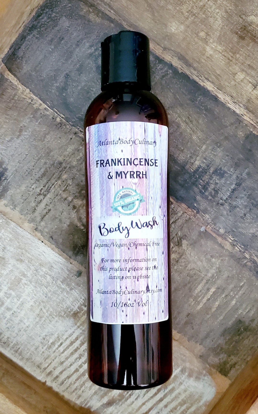 Frankincense & Myrrh Organic Body Wash Vegan Lemon Vanilla Body Wash