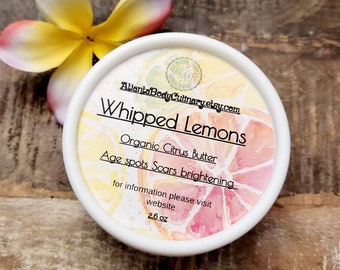 Whipped Lemons crema de cítricos orgánicos crema de limón para rostro y cuerpo crema facial vegana