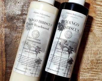 Mango Hibiscus set with Beechwood shampoo and conditioner set organic shampoo organic conditioner vegan shampoo vegan conditioner