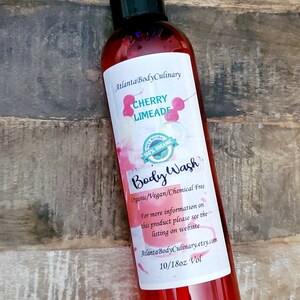 Cherry Limeade organic body wash vegan vanilla body wash vanilla cleanser milky body wash