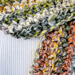 SALE Earthy multi colored scarf handmade organic crochet scarf soft and warm scarves