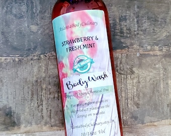 Strawberry Mint organic body wash